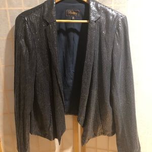 Madewell Midnight Blue Sequin Blazer Size 12
